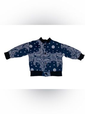 TODDLERS NAVY AND WHITE FULLY LINED BANDANA PRINT JACKET SIZE 4